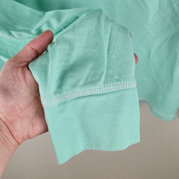 J. Crew Factory Soft Cotton Jersey Weekends Pajama Shirt Turquoise Blue sz L - Picture 5 of 9